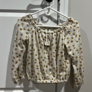 Like new, girls, floral, elastic neckline, waist. sleeve sweater.